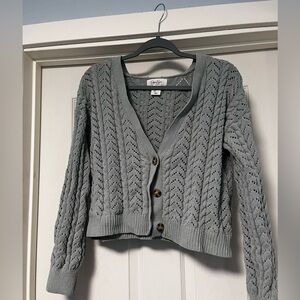Green Cable Knit Women's Sweater